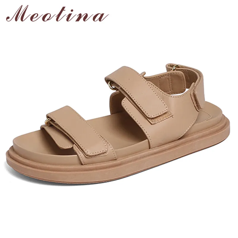 Sandali Meotina Scarpe Donna Piattaforma piatta Tacco basso Punta quadrata Pelle crosta Calzature da donna Moda estiva 230630