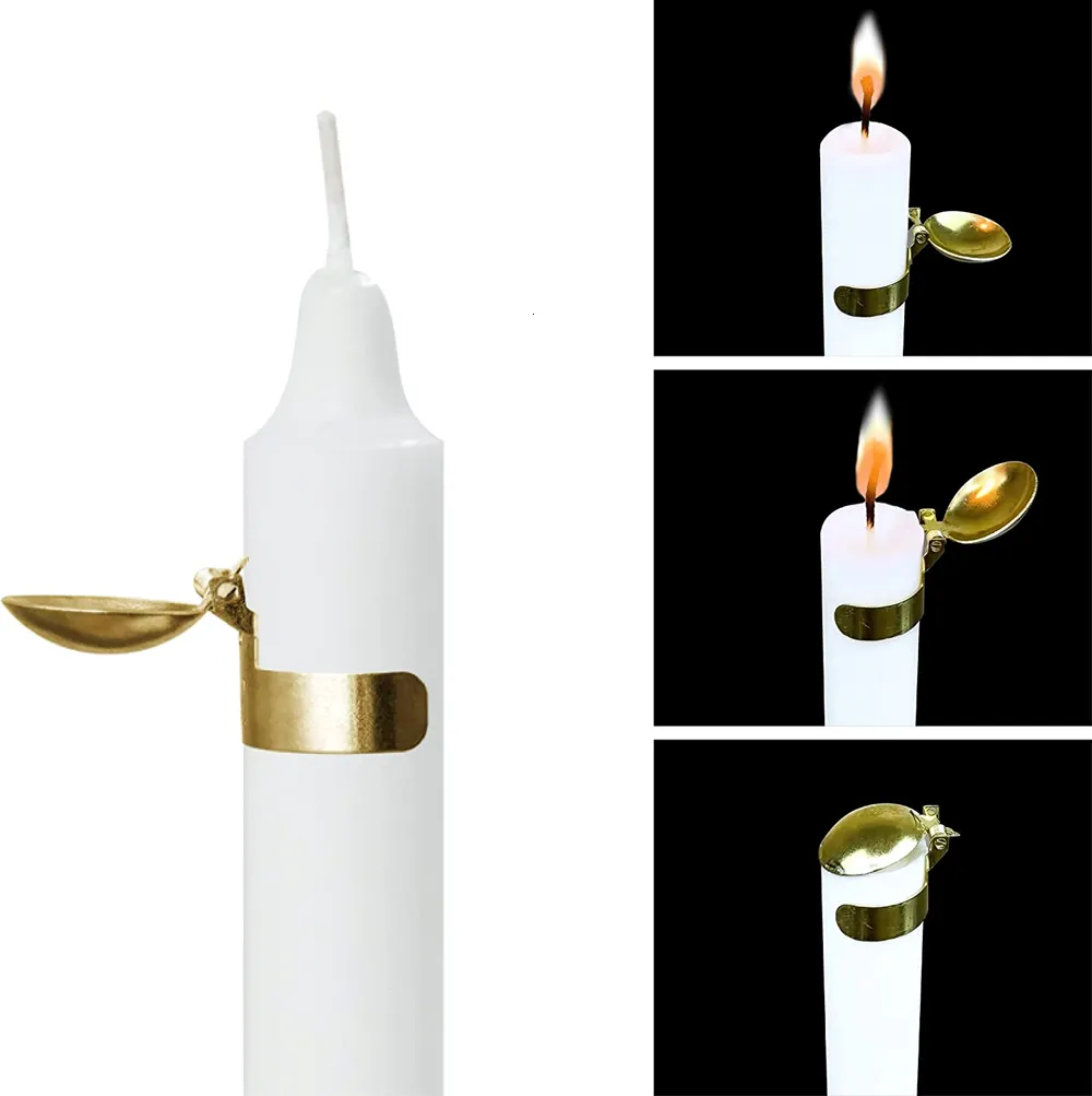 Other Home Decor Gold Silver Automatic Candle Snuffer Fire Extinguisher Flame Safely Wick Extinguishing Clip for Indoor Outdoor 230701