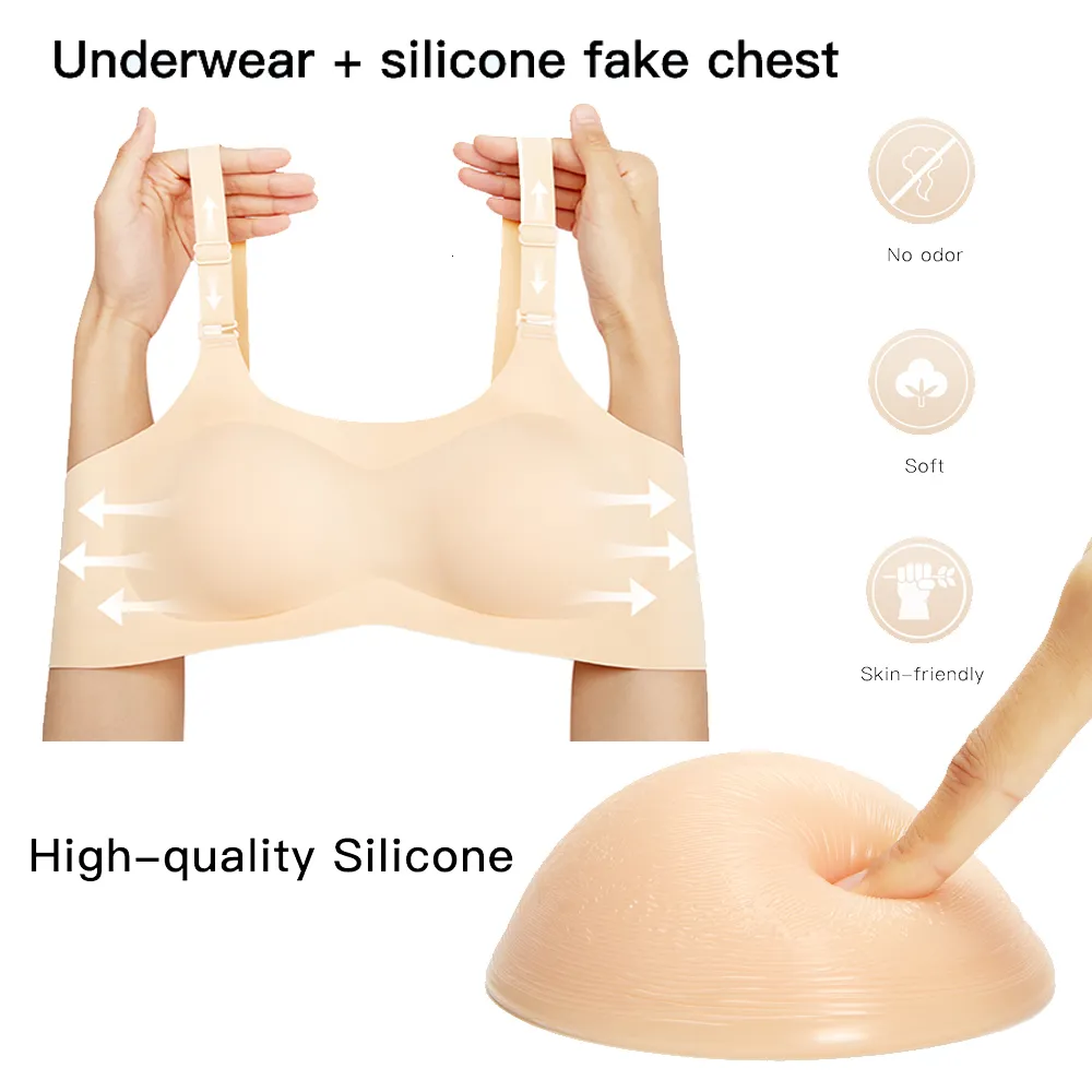 Pair of Silicone Breast Bra Enhancers Crossdresser Boobs Transgender Round  Shape