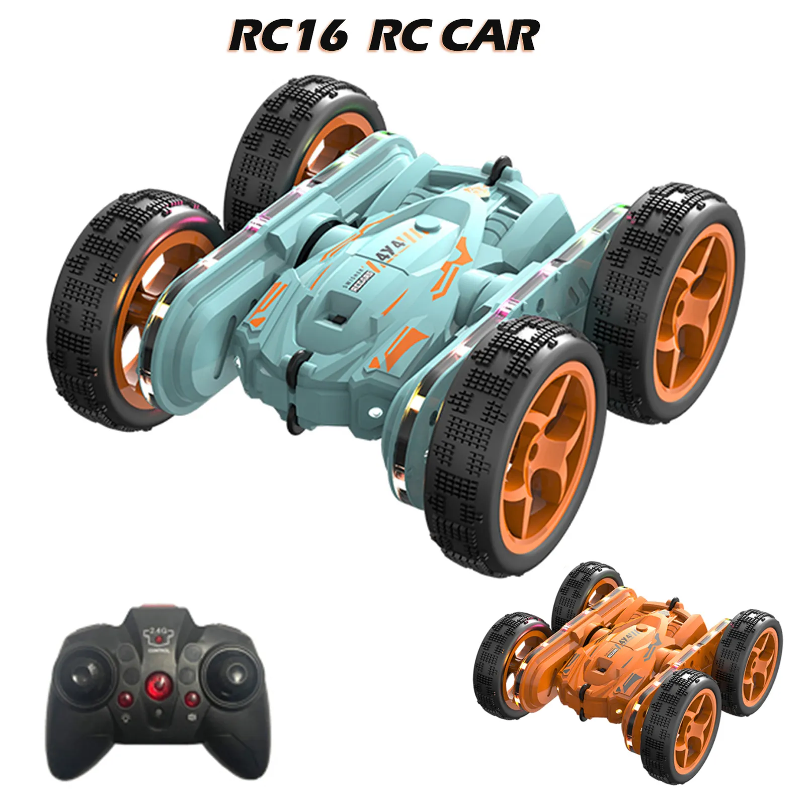 ElectricRC Car JC07 Remote Control DoubleSided 24G Stunt 4WD Toy with BuiltIn Music Cool 3D Light for Kids Adults 230630