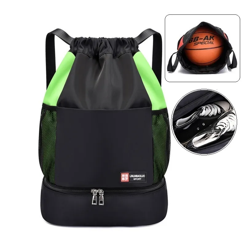 Zaino Sportivo Impermeabile Con Coulisse - Borsa Per Palestra E Nuoto Con Scomparto Scarpe E Tasca Stagna