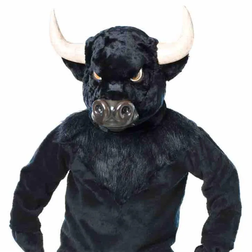 Costume mascotte toro nero personalizzato 223w