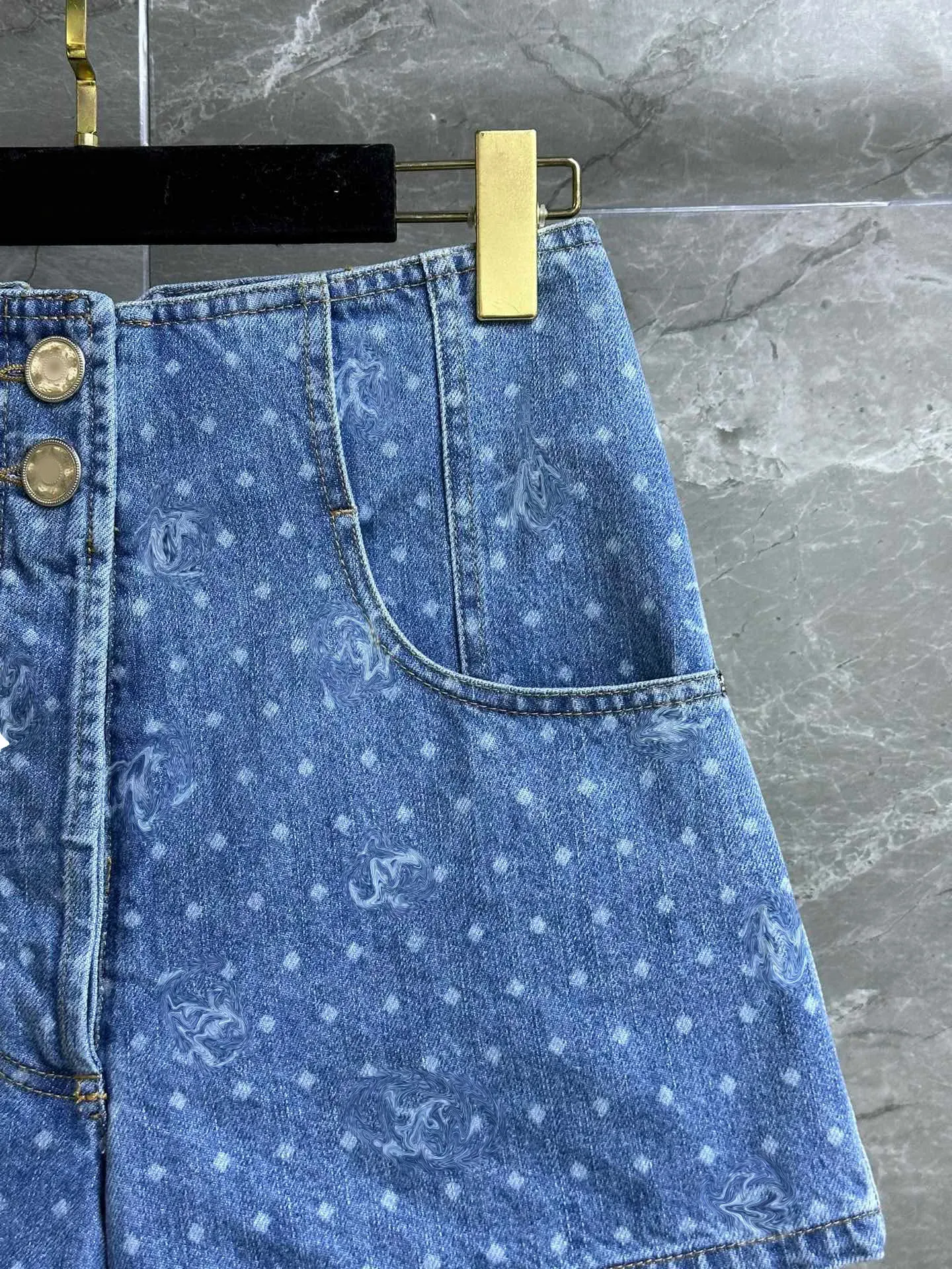 2023 Designer Summer Print Pattern Pantaloncini di jeans Pantaloni per donna Moda Vita alta Ladies Casual Pantaloncini larghi Street Wear