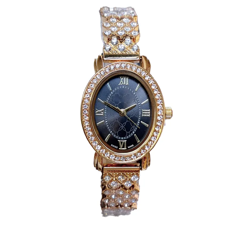 Orologio Da Donna Ovale In Cristallo Di Marca Completa Orologio Da Polso Al Quarzo Con Cinturino In Metallo Di Lusso In Acciaio Con Logo Orologio Alla Moda Da Donna CH99 Da 21,97