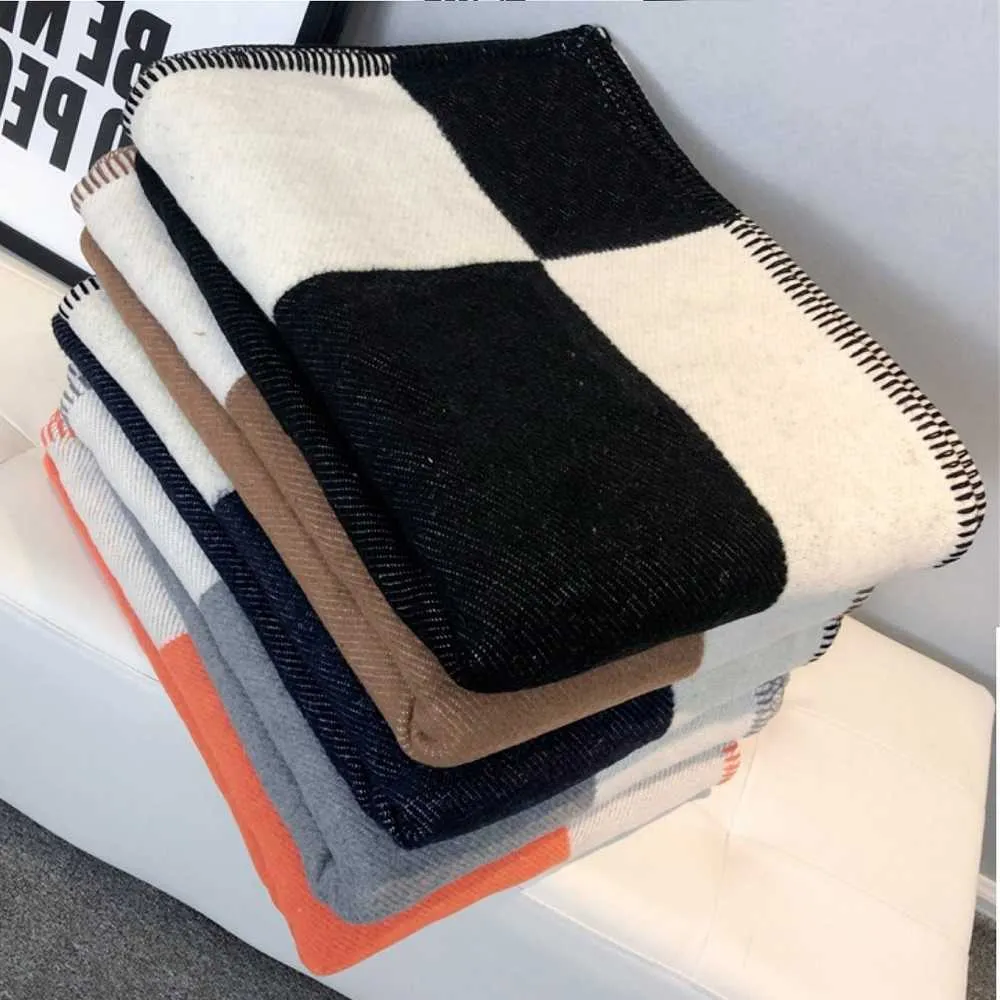 Soft Wool Cashmere H Blanket Shawl Portable And Warm Fleece Knitted