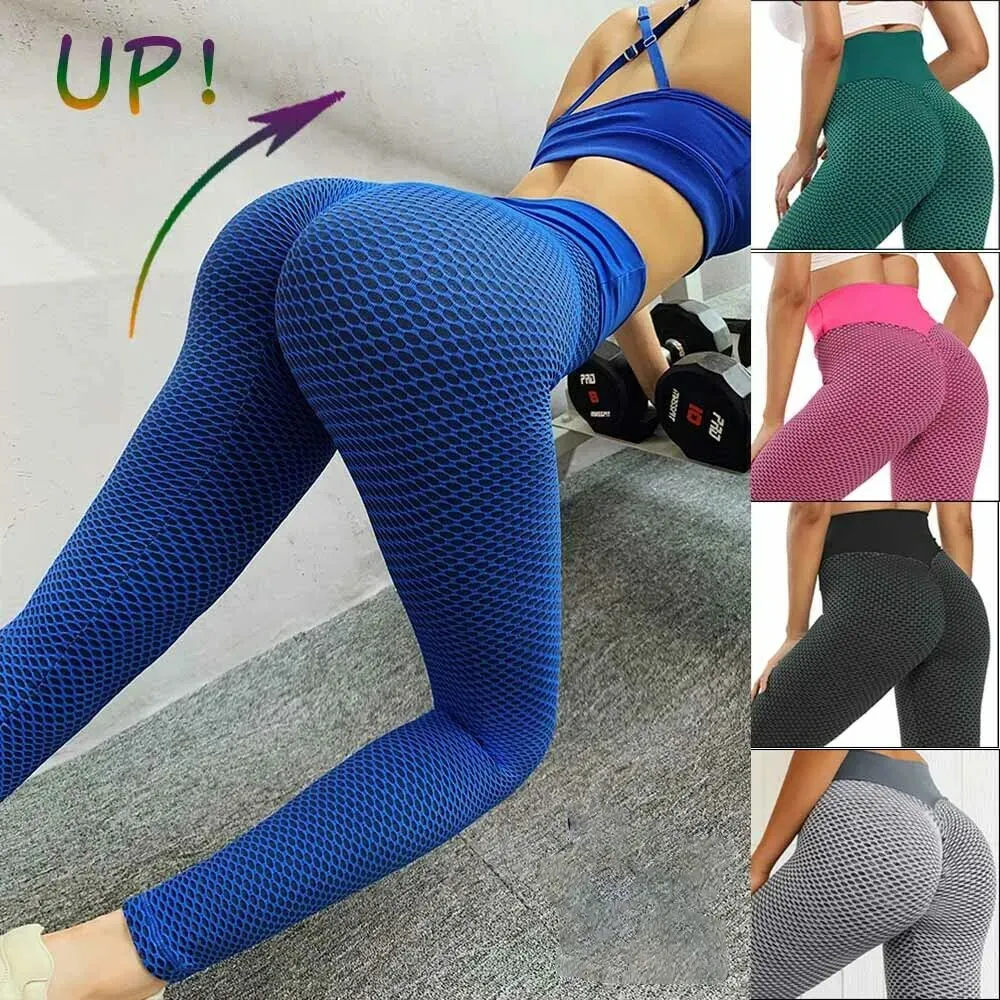 Womens Sexy Sheer Mesh Yoga Pants Stretchy Floral Lace Patchwork