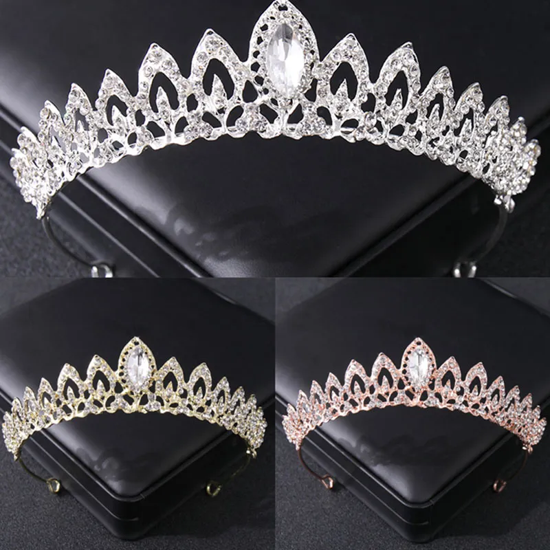 Europe and America Headpieces Crystal Jewelry Tiara Crown Alloy Rhinestone Bride Small Crown Headband Wedding Headdress