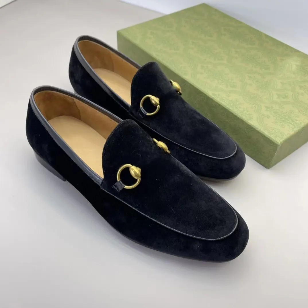 حذاء رجالي مصمم من jordaan loafer Blake بنية من جلد الغزال بني داكن حذاء جلد نعل تجاري 06