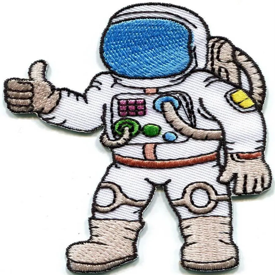 custom embroidery design Astronaut cosmonaut spaceman retro embroidered applique iron on patch new style 238q