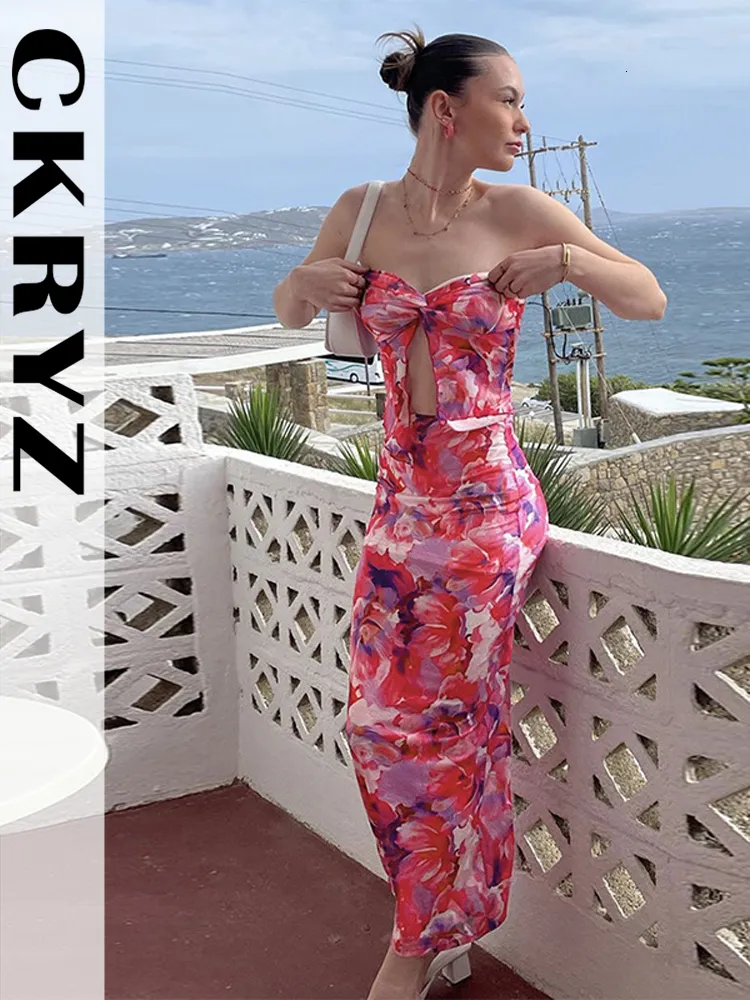 Robe deux pièces Dames Club Wear Y2K Tenues d'été pour femmes Tie Dye Imprimer Sans manches Dos nu Tube Crop Top et Maxi Jupe Ensemble Fête d'anniversaire 230630