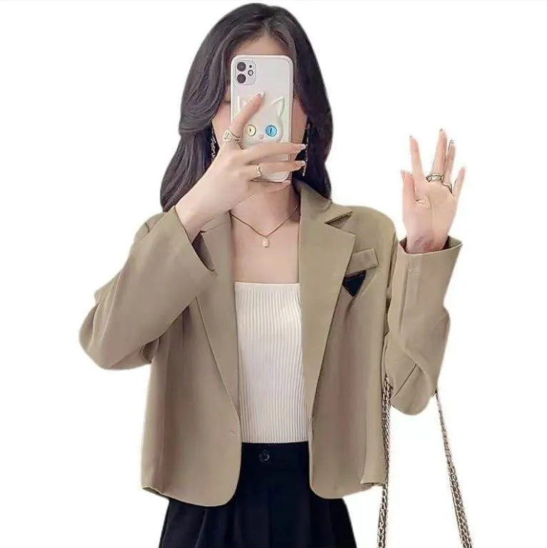 New Autumn Womens One Button Small Suit Jacket Women Top Outerwear Women's sports Jackets OL Coatover Coat Spring Outwear Clothing 002