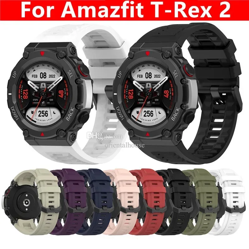 banda compatible con Amazfit T-Rex banda de silicona suave pulseras de  repuesto pulsera deportiva correa de reloj inteligente accesorios - con