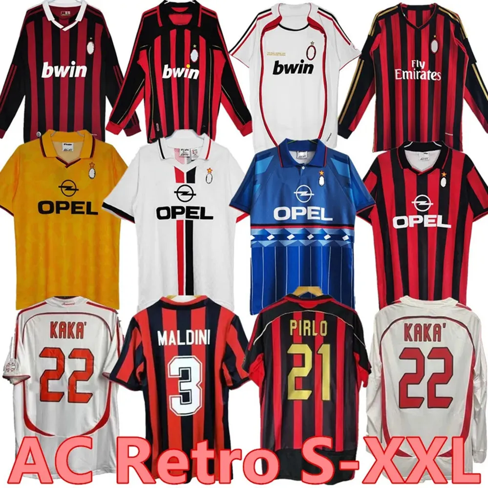 90 91 Koszulki retro koszulki piłkarskie 95 96 97 GULLIT 01 02 03 12 14 15 MALDINI VAN BASTEN Piłka nożna Kaka Izaghi 06 07 Pirlo Shevchenko Baggio AC Milans koszulka