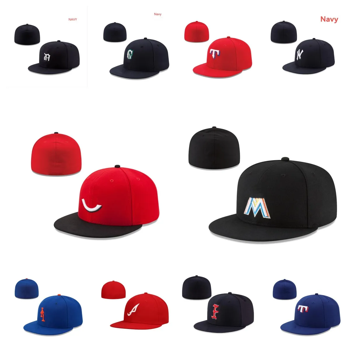 2024 Fitted Baseball Caps for Men Women Snapback Hats Adjustable Football Caps All Team Logo Outdoor Sports Embroidery Cotton Closed Fisherman