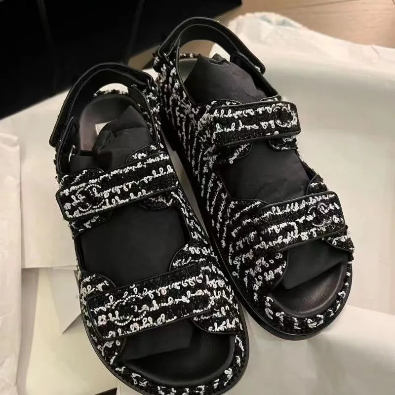 Sandalen met leren riem Dames Kalfsleer Papa Schoenen Sandalen Gewatteerde Zomer Platform Dames Slides Kristal Kalfsleer Casual schoenen gewatteerde Platform Strand Slipper