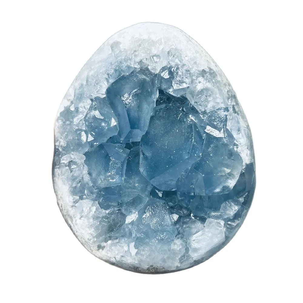 Dekorative Objekte, Figuren, natürliches Aquamarin-Kyanit-Ei, Dekoration, Regenbogen-Geode, Heimdekoration und Gartengeist, Geschenk, Zauberaltar, Kristallstein, Heilung, 230701