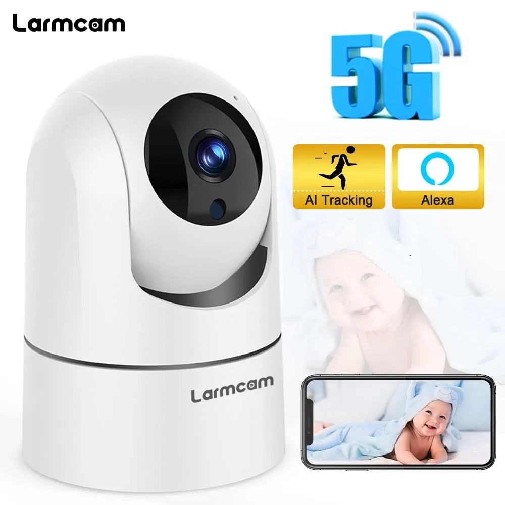 Babyfoons Larmtek IP Camera 5G WiFi Babyfoon 1080P Mini Indoor Cctv Beveiliging 2K 4MP AI Tracking Audio Video Surveillance Camera Alexa 230701