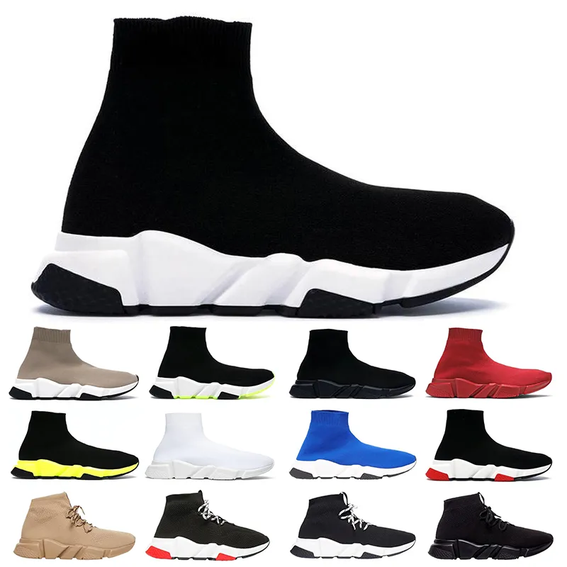 hommes femmes chaussures de sport Triple Lace-Up Noir Blanc Beige Rouge Nior créateur de mode formateur des chaussures mens sports balencigas speeds sneaker