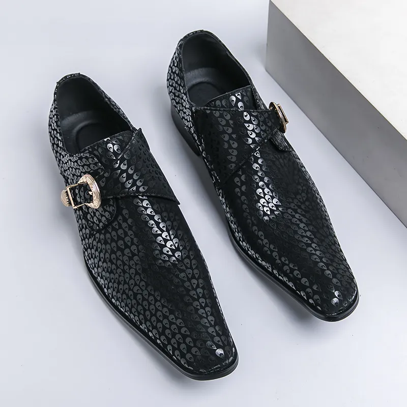 Men's British Style Gold Chelsea PU Leather Buckle Pointed Toe Black Dress  Loafers from Dhgate Dress Shoes - price 47.24