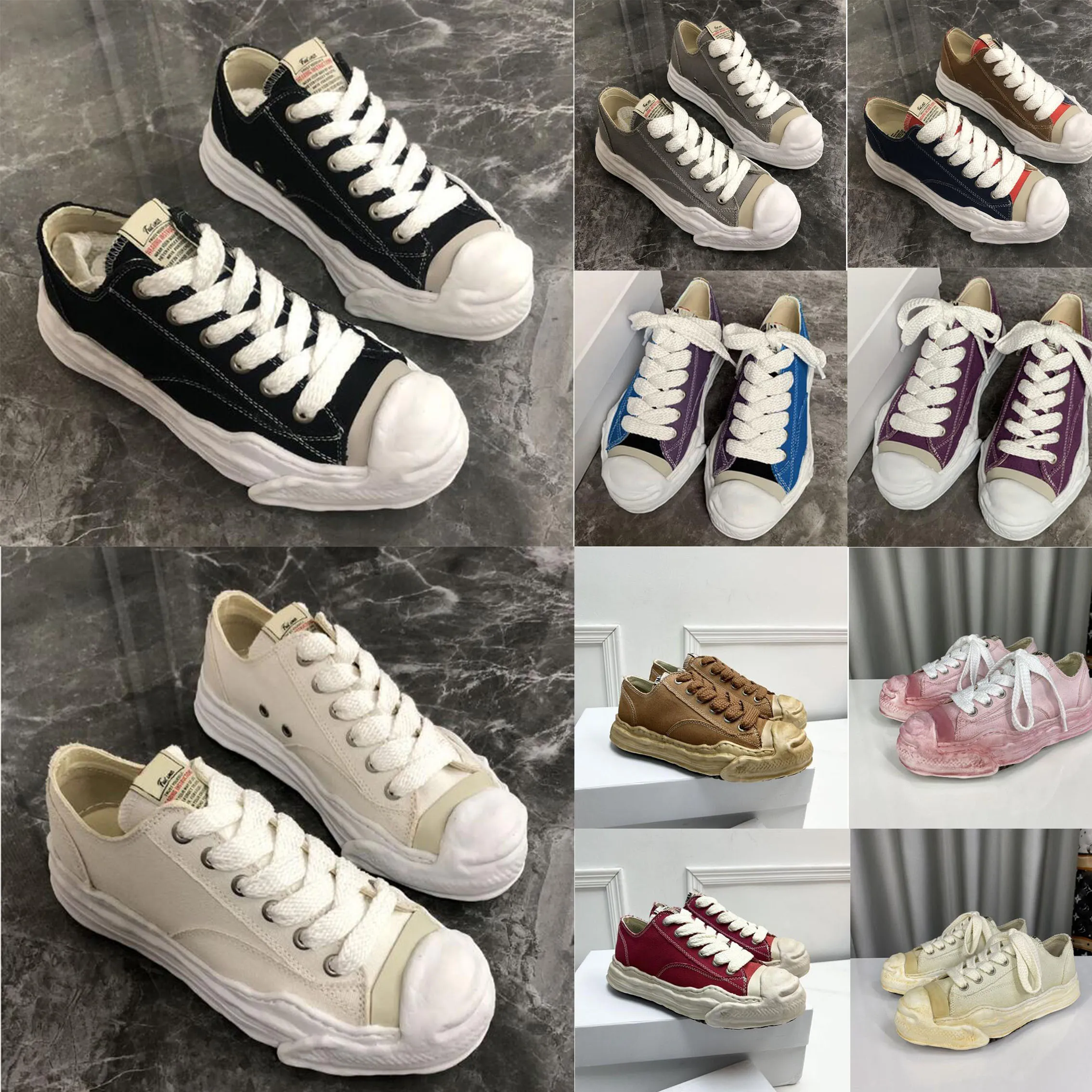 Vente en gros Designer Casual Chaussures Toile Chaussures De Luxe MMY Femmes Chaussures Baskets En Dentelle Nouveau Mason Mihara Yasuhiro Cadre De Lacet Prix Bas 2023 Plate-forme Avec Boîte