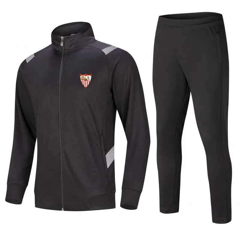 Sevilla FC Mens Adult Childrens Full Zipper Long Sleeve Training