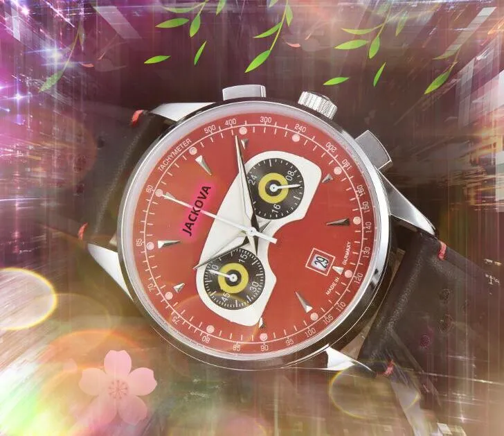 Montre De Luxe quartz mode montres pour hommes date automatique hommes ceinture en cuir véritable horloge fonctionnelle complète noble et élégante montre-bracelet à batterie miroir en cristal importé