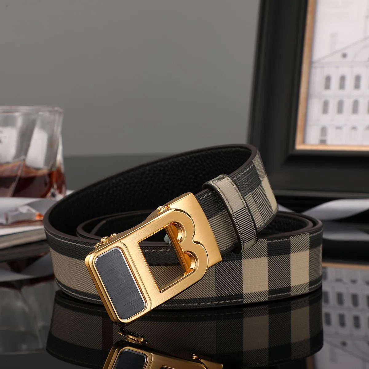 أحزمة Men's Belt Automatic Buckle Name Belt Xury محذوف محذو