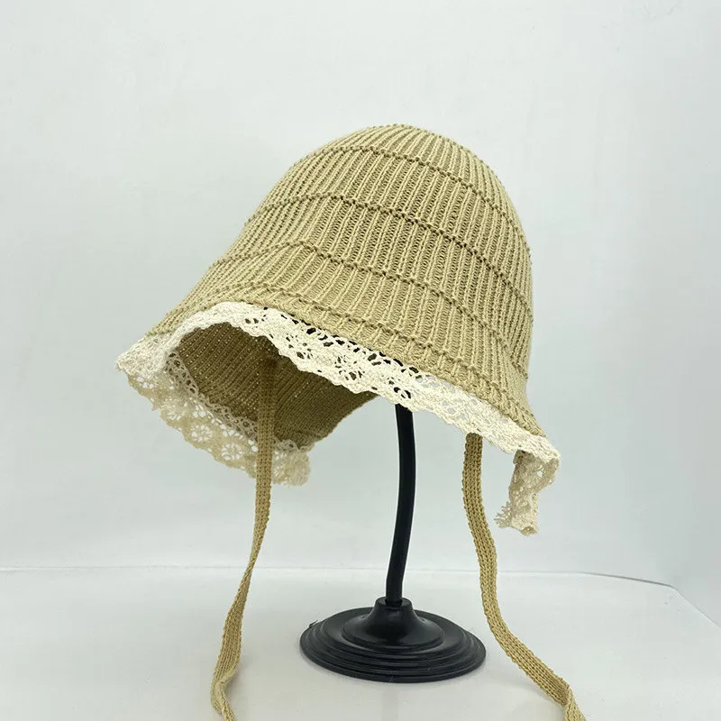 Nouveau printemps et été pliable disquette seau chapeau femmes dentelle mignon sortie vacances parasol pêcheur casquette bord de mer plage soleil Chapeau