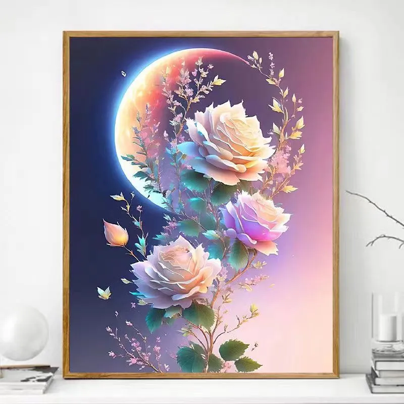 diy digital oil painting flower building landscape fill handmade diy decompression advanced sense of living room bedroom decorative painting