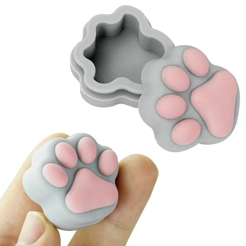 Silicone Jar Cat Claw Shape 3ml Nonstick Container Bottle Cream Jars Oil Storage Box Makeup Cosmetic Silicon Mini Wax Box Dab Tool Dry Herb Cute Design Smoking DHL