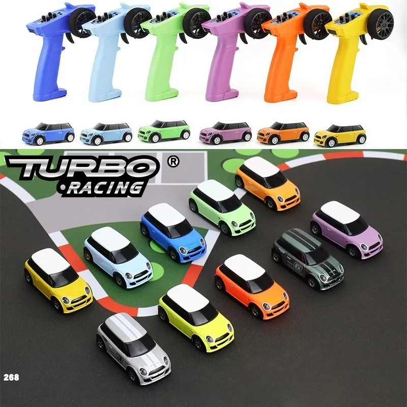 Turbo Racing 1:76 C61 C62 C63 Mini Drift RC Car Upgraded Version With Gyro  Full Proportional RC RTR