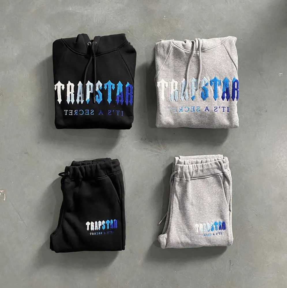 Survêtements pour hommes 23ss Hommes Designer Trapstar Activewear Hoodie Chenille Set Ice Flavours 2.0 Edition 1to1 Top Quality Power flow design 528ess