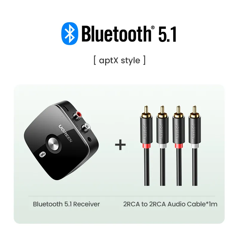 UGREEN Bluetooth Car Receiver Adapter 3.5mm AUX Jacks for Car