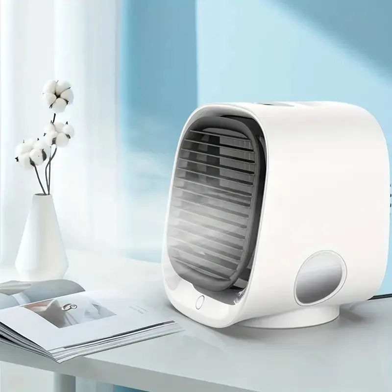 1pc hem bärbar USB vattenkyld fläkt luftkylare, enkel skrivbordsluftkonditionering, liten luftkonditioneringsfläkt, sommarkylning liten gåva, tillsätt iskylning snabbare