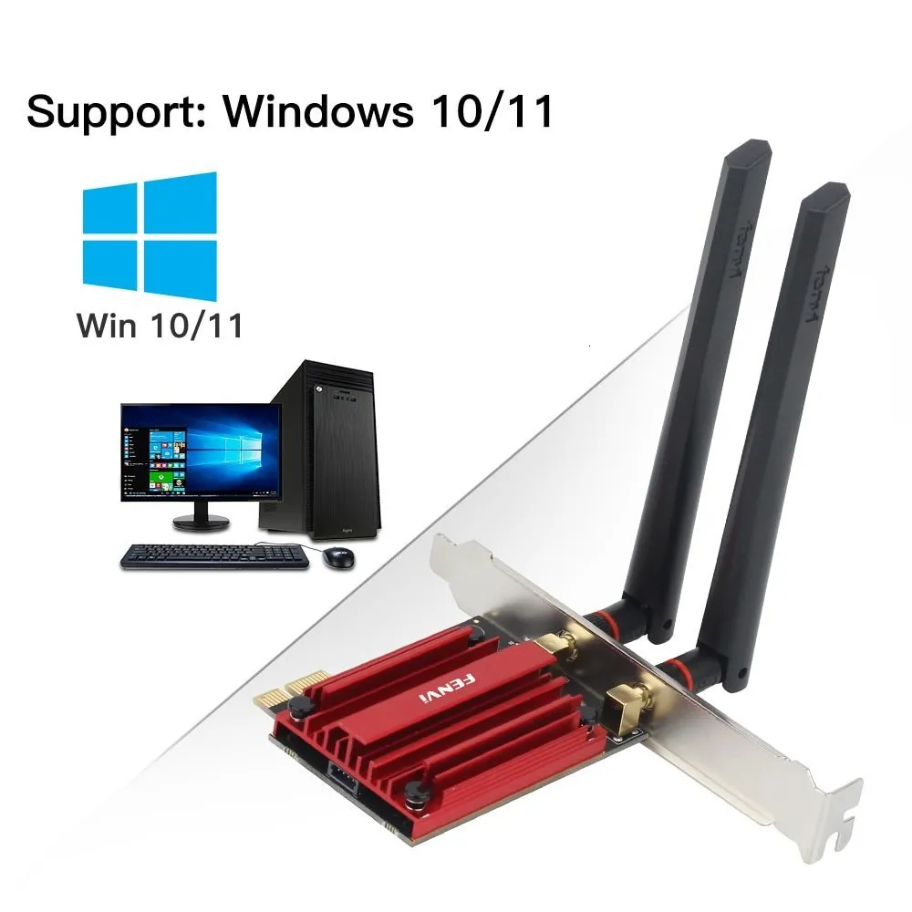 Tarjeta de red inalámbrica PCIe Wi-Fi 6E de 5374Mbps, adaptador WiFi de  5G/6Ghz, Bluetooth 5,3, PCI Express 802.11AX, tarjeta WiFi Intel AX210 para  PC – Los mejores productos en la tienda online