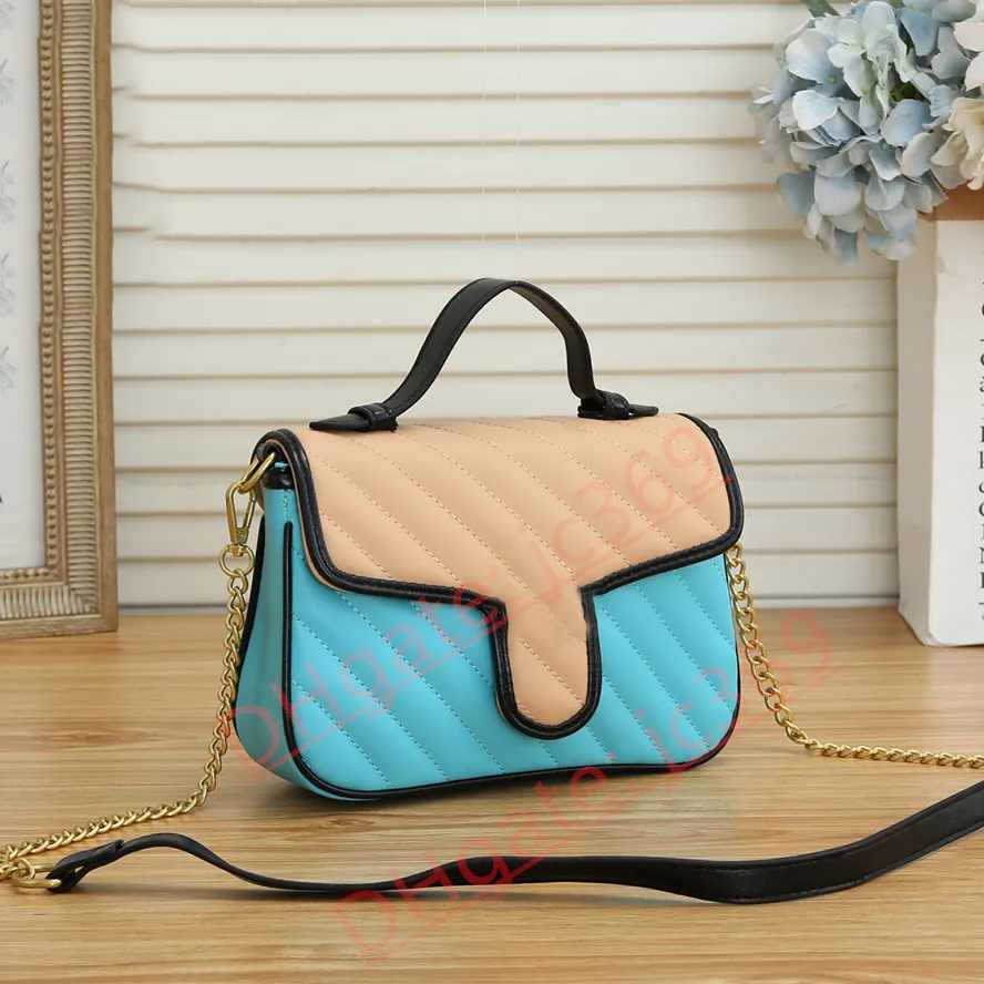 Designer Borsa da donna Classic Car Stitch Panel Colore Fashion Girl Una spalla Diagonal Straddle Chain Bag Commuter di lusso Portafoglio shopper di alta qualità