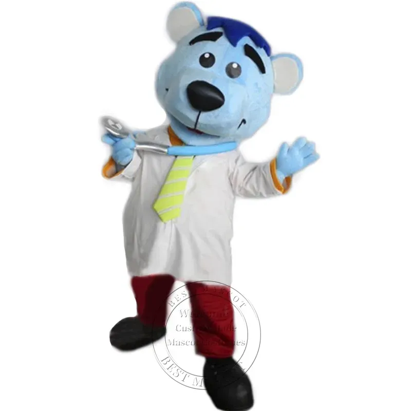 Nowy dorosły lekarz niedźwiedź Mascot Costume Anime Teme Fancy Dress Apparel