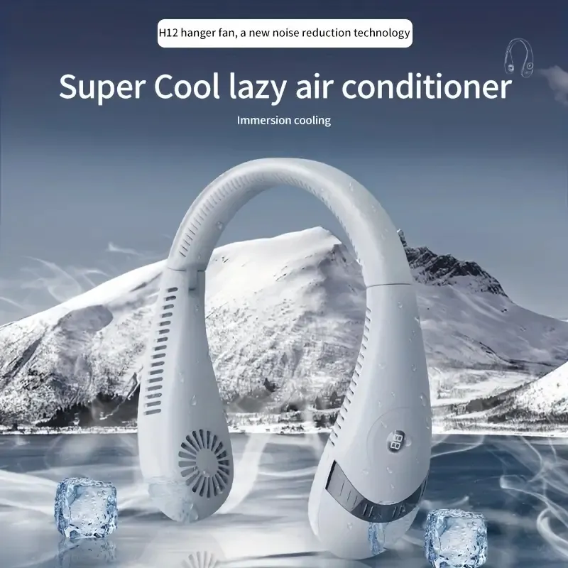 USB-Halsventilator, wiederaufladbarer Ventilator mit langer Akkulaufzeit, blattloser Halsventilator für Männer und Frauen, 360°-Luftstrom-Kühlhalsventilator, unverzichtbar für den Sommer, unverzichtbar für die Reise