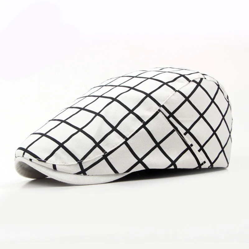 2022 été hommes noir blanc grille béret femmes Peaky Blinder pour papa mâle classique Vintage casquette France grande-bretagne fille peintre chapeau A50