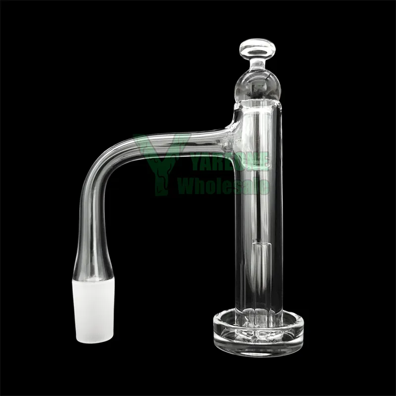 80mm Control Tower Quartz Banger Kit 16mmOD Terp Blender Comprend un pilier de quartz creux et un bouchon de carburateur en verre à longue queue 10mm 14mm mâle 90 degrés Dab Nail YAREONE