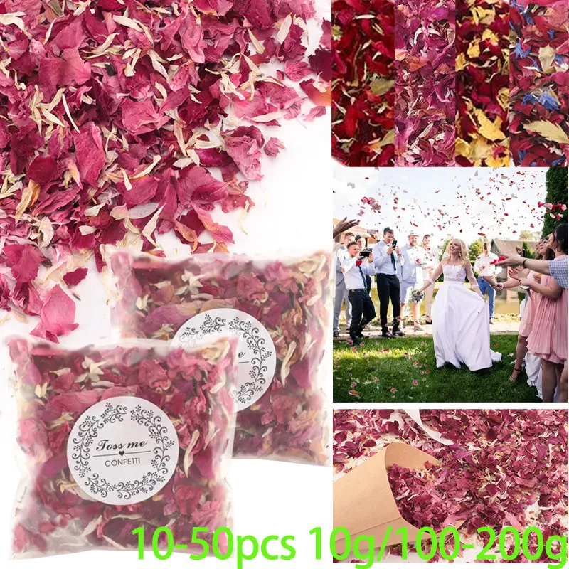 Flores secas Multi Natural Flor Wedding Confetti Rose Paptals for Party Bridal Duasma Decoração Ecofrial Biodegradable Diygift 230701