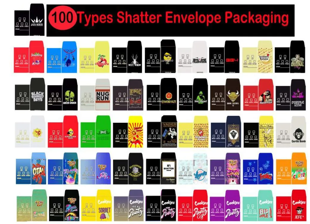 Wholesale 100 Types Shatter PAPER Envelope Packaging Assorted Strain