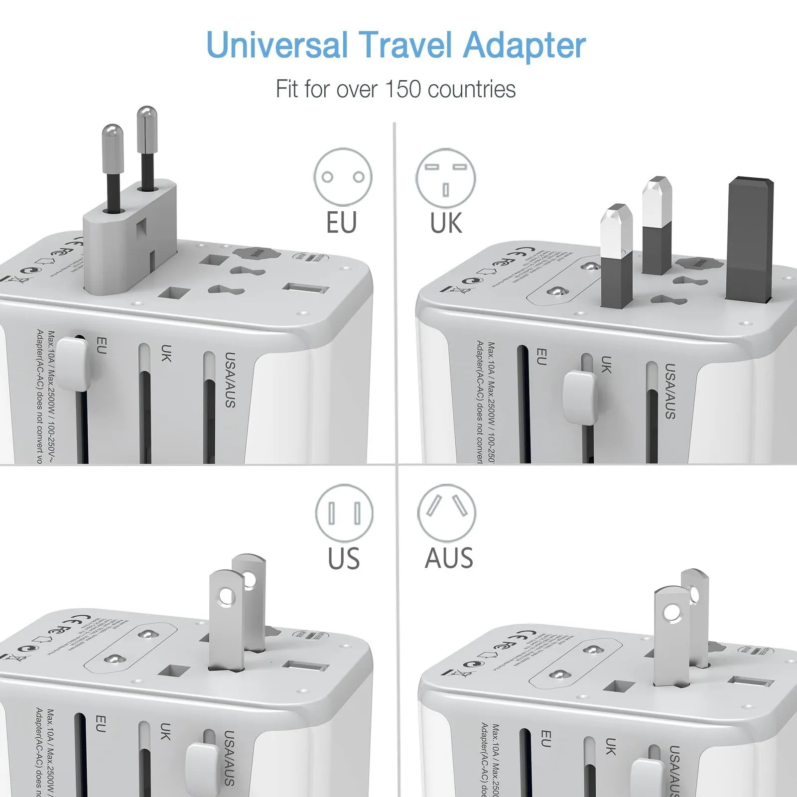 Comprar TESSAN Adaptador de Viaje Inglaterra Europa Enchufe con 2 USB  (2.4A) Adaptador de enchufe Adaptador de corriente de viaje para cargador  de pared de Reino Unido Irlanda