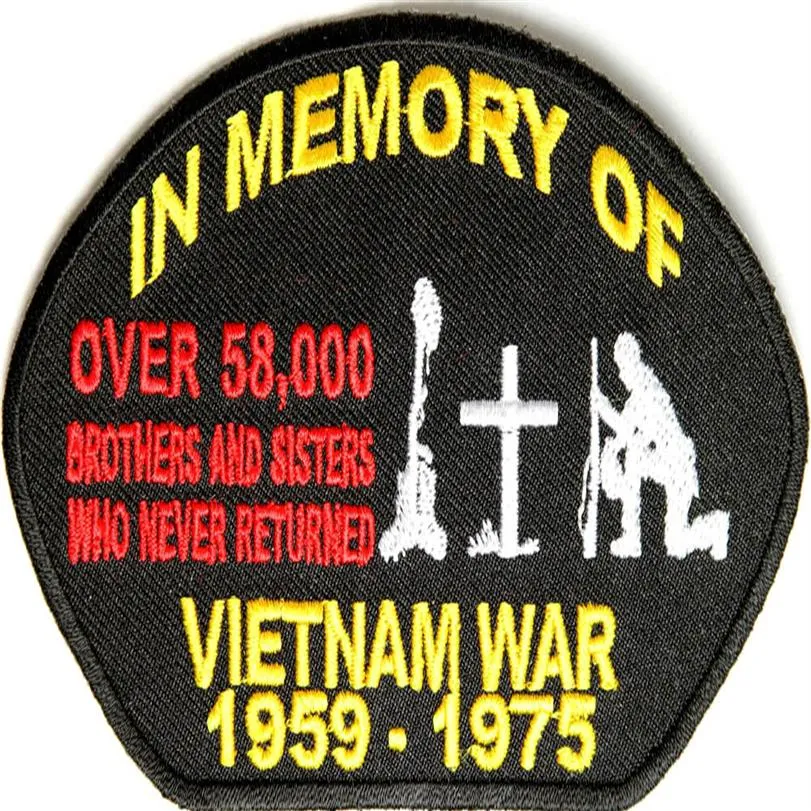 Personnalisé à la mémoire du Vietnam Cap Patch Badge personnalisé fer sur ou couture veste support ou poitrine taille 221G