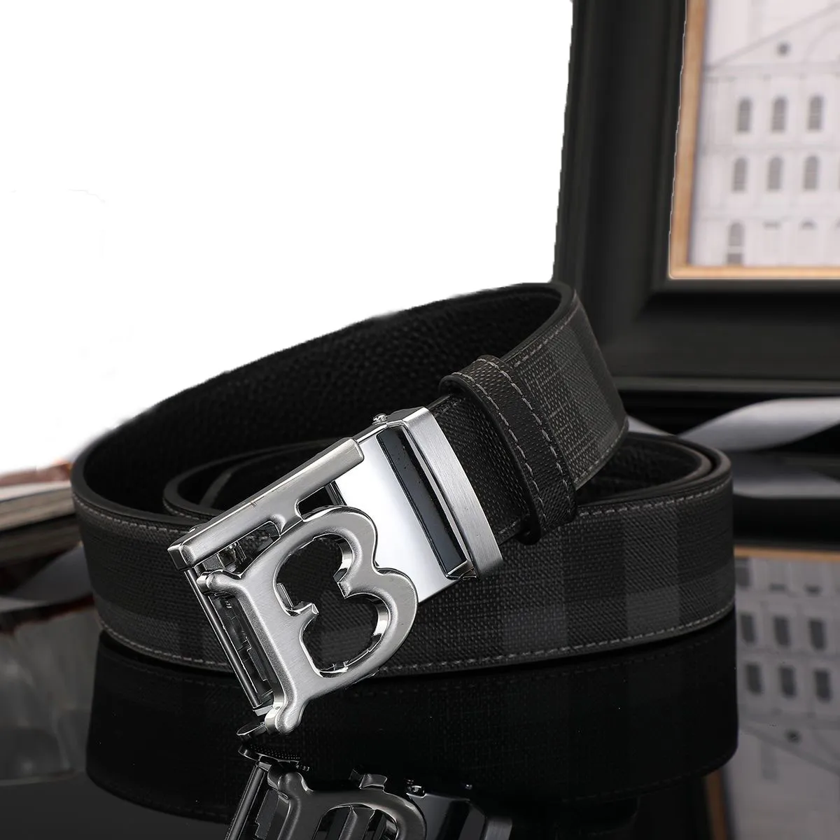 Ceinture pour hommes boucle automatique marque ceinture de luxe rayé lettre boucle classique mode ceinture or argent noir buc