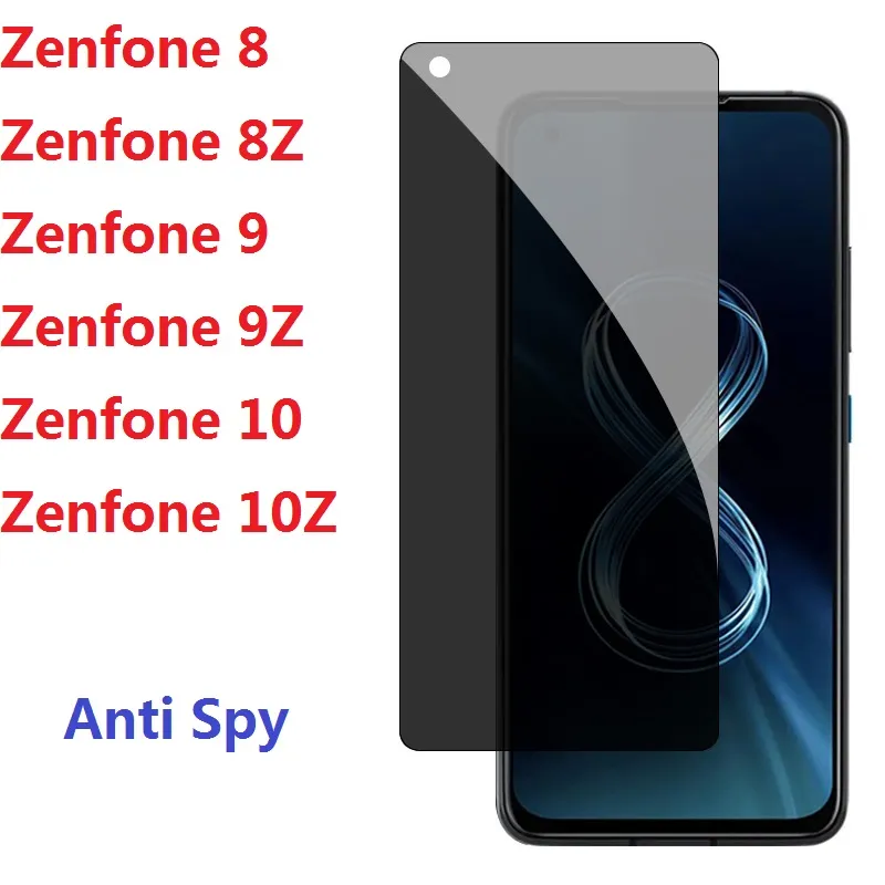 خصوصية ASUS Zenfone 10 10Z حامي الشاشة فيلم مضاد للتجسس Zenfone 9 9Z 8 8Z الزجاج