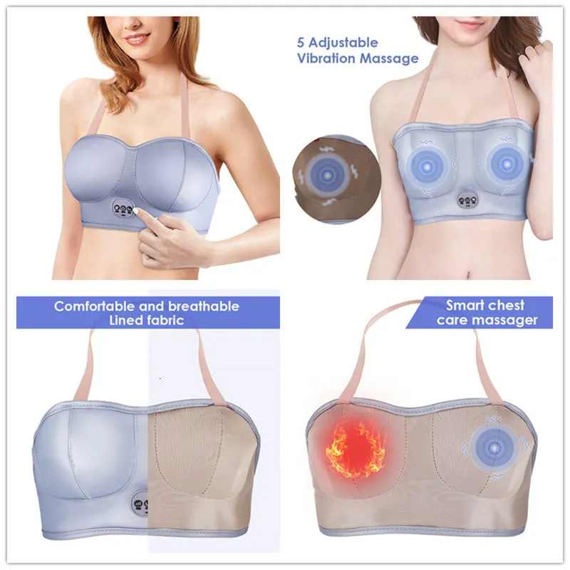 Usb Electric Breast Massage Bra Accelerate Circulation 3 Gears Heating Home  Chest Breast Bra