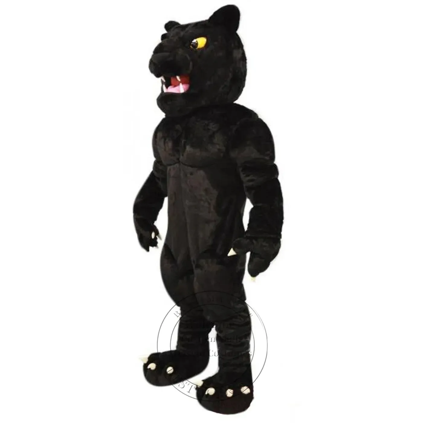 Kostüme Ganzbody Requisiten Outfit Power Black Panther Maskottchen Kostüm Cartoon Thema Zettel Anzeigenbekleidung