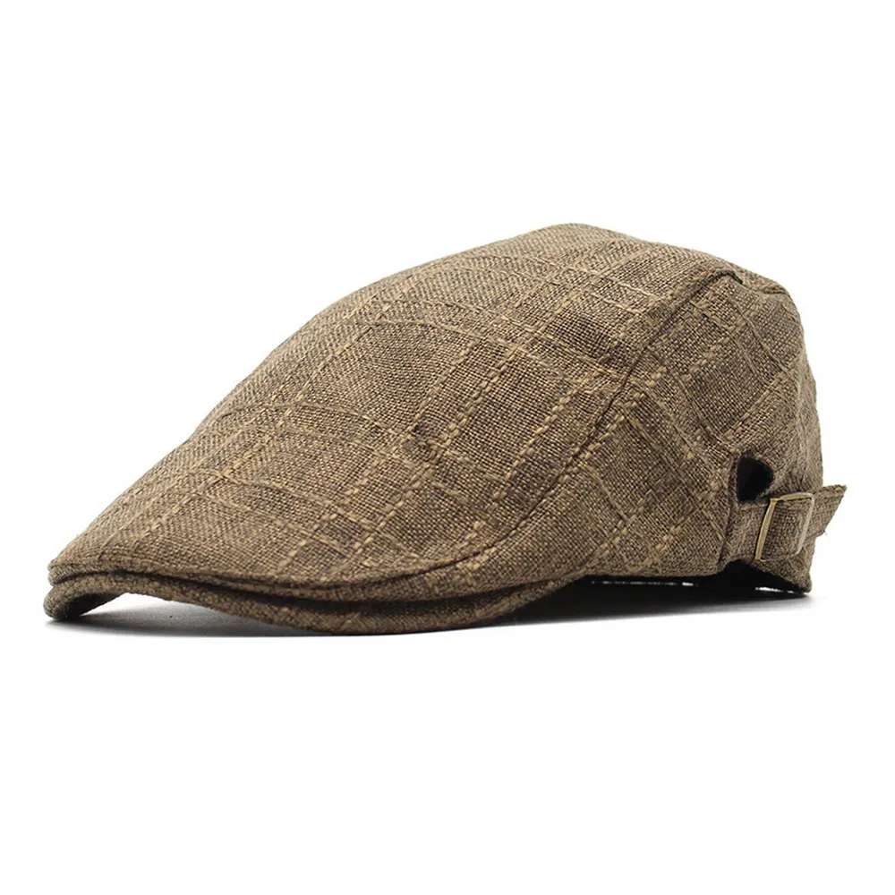 Man Baret Hoed Boina Krantenverkoper Cap Voor Mannelijke Polyester Effen Kleur Stiksels Strepen Retro Lente En Zomer 2023 Nieuw In BL0085