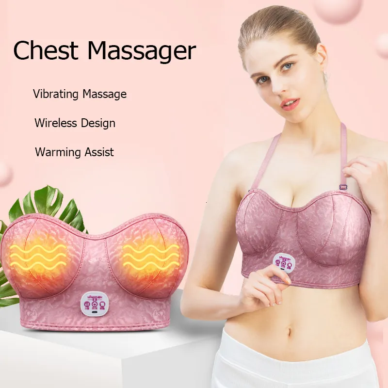 Andra massageföremål Electric Wireless Breast Massager Vibration Förstora bröstmassage BH -lyftning och anti -sagging Förbättrande uppvärmningsstimulator BH 230701